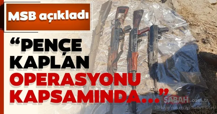 MSB duyurdu: Pençe-Kaplan Operasyonu’nda PKK’lı teröristlerin silah ve mühimmatı ele geçirildi