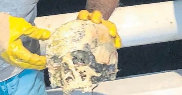 Trol ağına insan kafatası takıldı