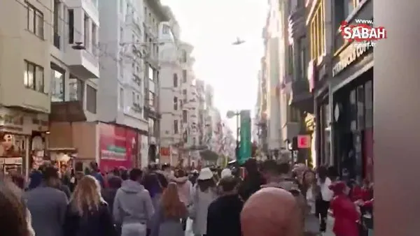 SON DAKİKA: Taksim İstiklal Caddesi patlama anı görüntüleri! İşte herkesi ürküten o anlar | Video
