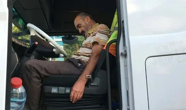 Alkollü tır sürücüsü yol ortasında uyuyakaldı