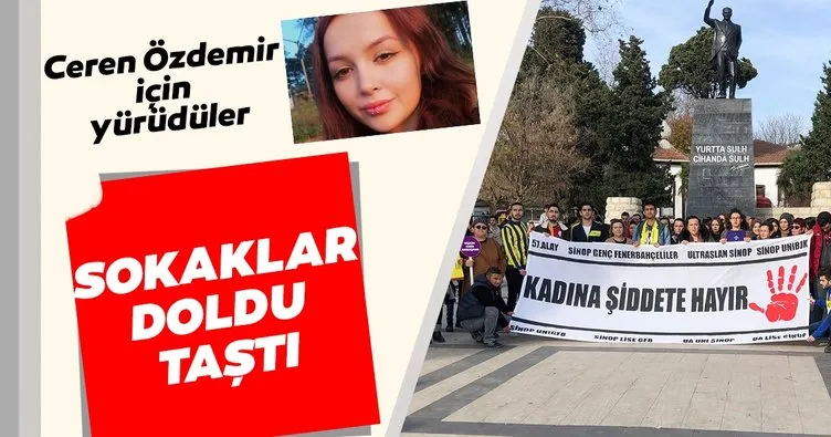 Sinop’ta, öldürülen üniversite öğrencisi Ceren Özdemir anısına yürüyüş düzenlendi