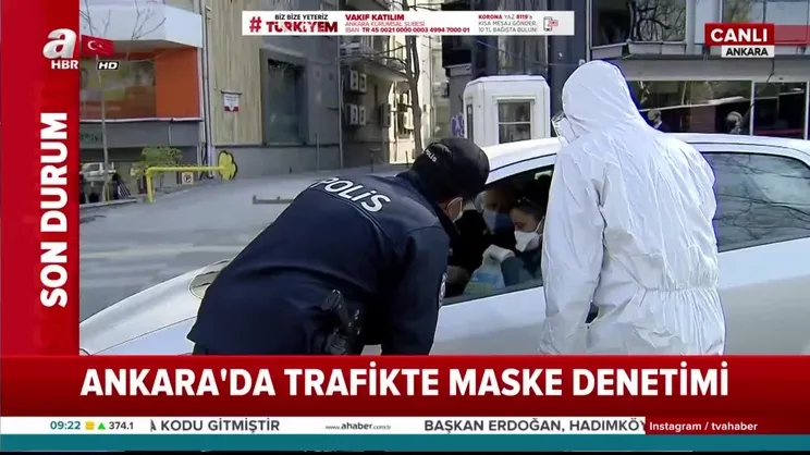 Ankara'da trafikte maske denetimi