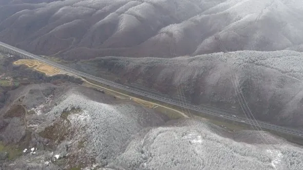 Bolu Dağı’nın eşsiz kar manzarası havadan görüntülendi!