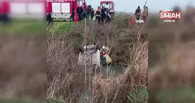 Otomobil su kanalına düştü: 1 ölü, 4 yaralı | Video