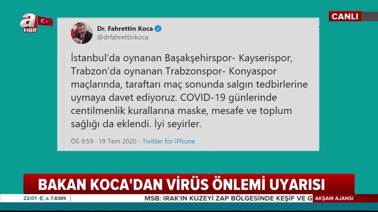 Bakan Koca Da Basaksehir Ve Trabzon Taraftarina Uyari Video Videosunu Izle Son Dakika Haberleri