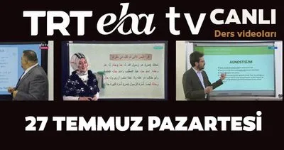 TRT EBA TV izle! 27 Temmuz 2020 Pazartesi ’Uzaktan Eğitim’ Ortaokul, İlkokul, Lise kanalları canlı yayın | Video