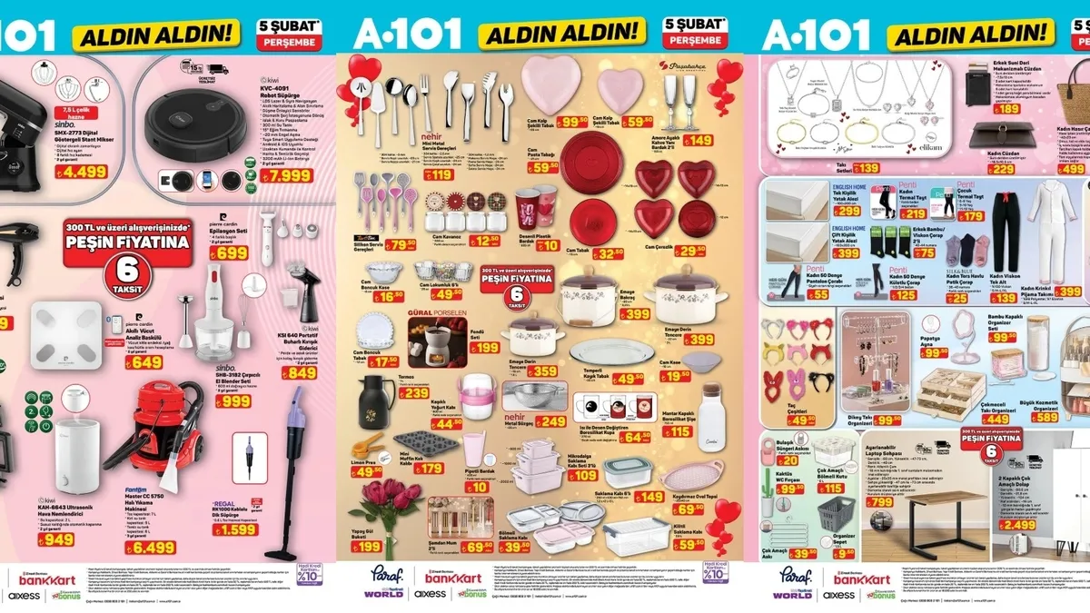 A101 5 Şubat Aktüel Kataloğu: Robot Süpürge, Halı Yıkama Makinesi ve Tekstil Ürünlerinde Dev İndirim