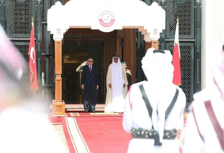 Son dakika: Cumhurbaşkanı Erdoğan Katar'da böyle karşılandı