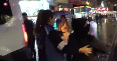 Dilencilik yapan yabancı uyruklu kadın kameraya saldırdı | Video