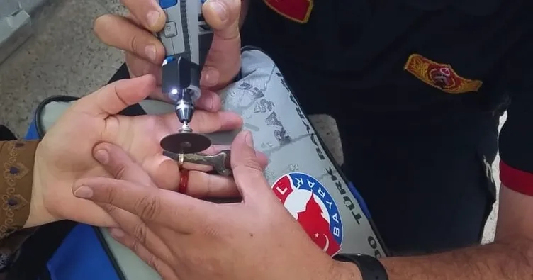 İtfaiyeden yüzük operasyonu