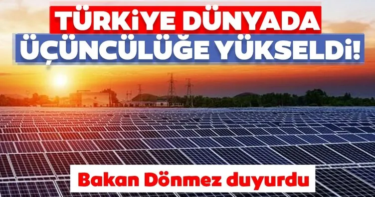 Son dakika | Enerji ve Tabii Kaynaklar Bakanı Dönmez duyurdu: Türkiye dünyada üçüncülüğe yükseldi