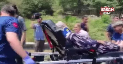 Eyüpsultan’da hafriyat kamyonu otomobile çarptı: 86 yaşındaki kadın araçta sıkıştı | Video