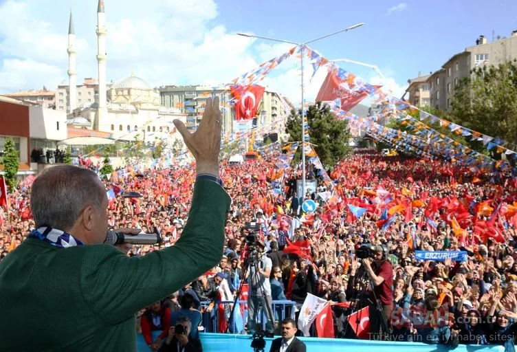 Cumhurbaşkanı Erdoğan, Erzurum'da böyle karşılandı