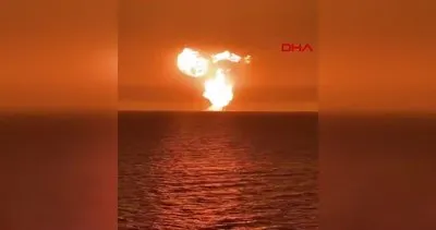 Hazar Denizi’nde şiddetli patlama! Dehşete düşüren anlar kamerada