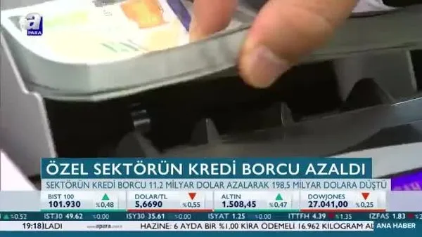 Özel sektörün kredi borcu azaldı