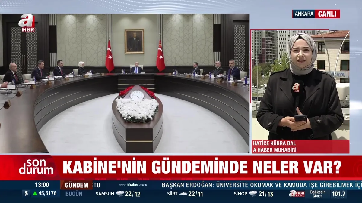 Kabine yoğun gündemle toplanıyor! Masada birçok başlık var: Ortadoğu’daki gelişmeler, Terörsüz Türkiye… videosunu izle Kabine yoğun gündemle toplanıyor! Masada birçok başlık var: Ortadoğu’daki gelişmeler, Terörsüz Türkiye… videosunu izle