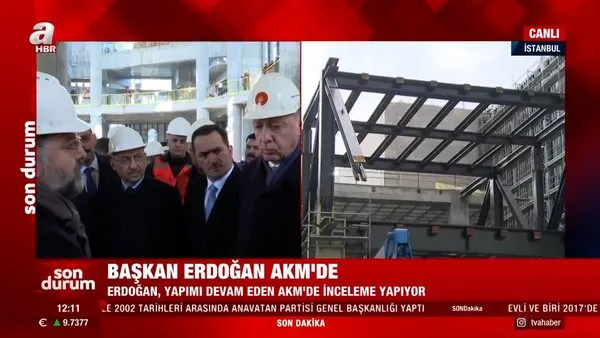 Son dakika! Cumhurbaşkanı Erdoğan, Atatürk Kültür Merkezi inşaatında incelemelerde bulundu | Video