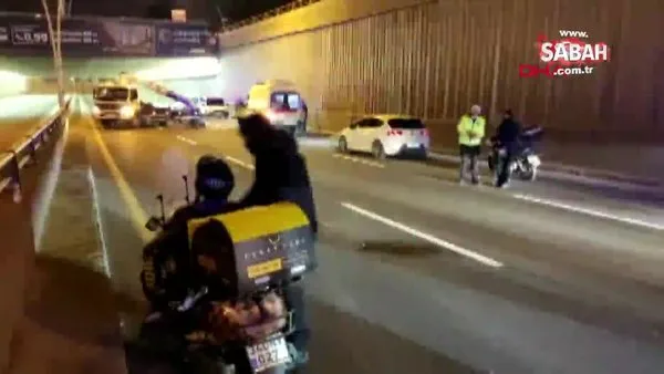 Ankara'da devrilen motosikletin üstündeki 2 kişi yaralandı | Video