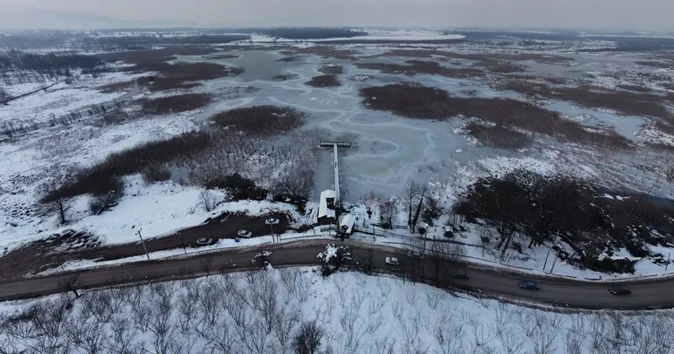 Efteni Gölü buz tuttu
