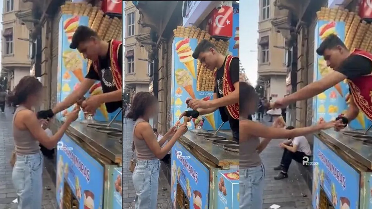 Beyoğlu'nda utandıran görüntü: Külah oyunuyla kadın turisti taciz etti... Dükkanı mühürlendi