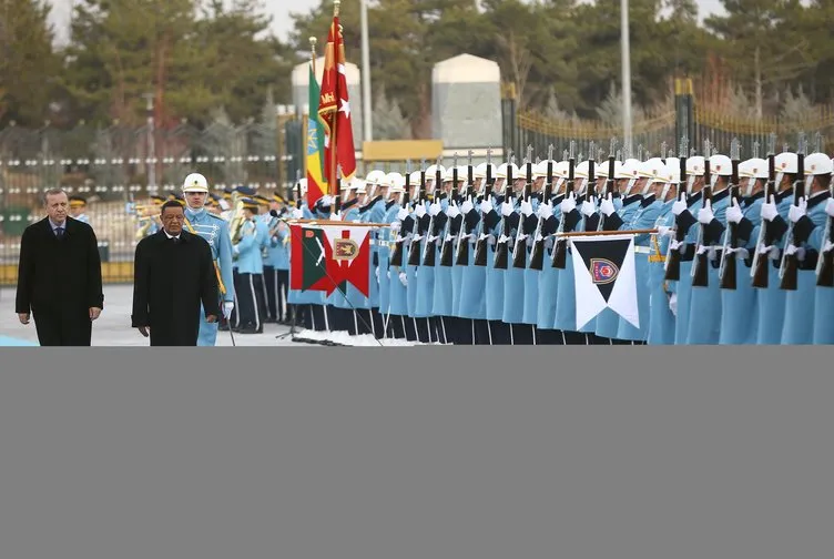 Erdoğan, Etiyopya Cumhurbaşkanı Teshome’yi resmi törenle karşıladı