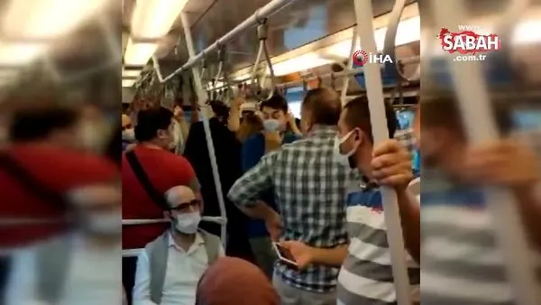 Metroda maske kavgası kamerada | Video