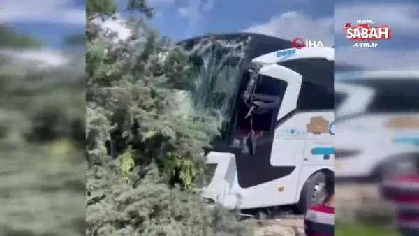 Mardin'de yolcu otobüsü bir evin bahçesine girdi | Video