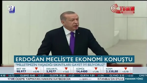 Başkan Erdoğan Meclis'te ekonomi konuştu!