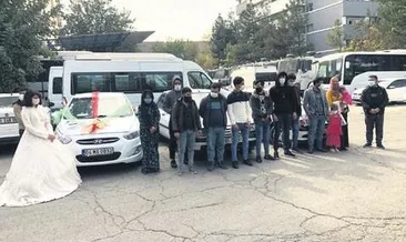 Düğün görünümlü mülteci konvoyu