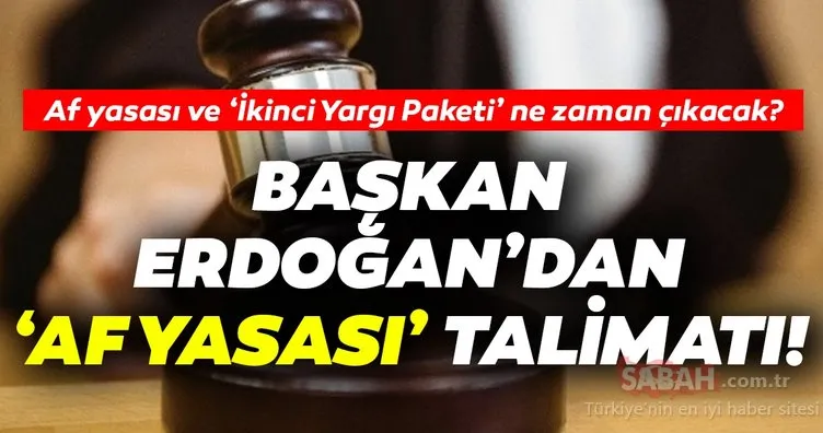 Son Dakika Haberi: Af yasası ve ikinci yargı paketi ne zaman çıkacak? Başkan Erdoğan’dan af yasası ile ilgili talimat geldi…