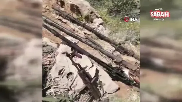 Pençe-Kilit Operasyonu bölgesinde teröristlere ait çok sayıda silah ve mühimmat ele geçirildi | Video