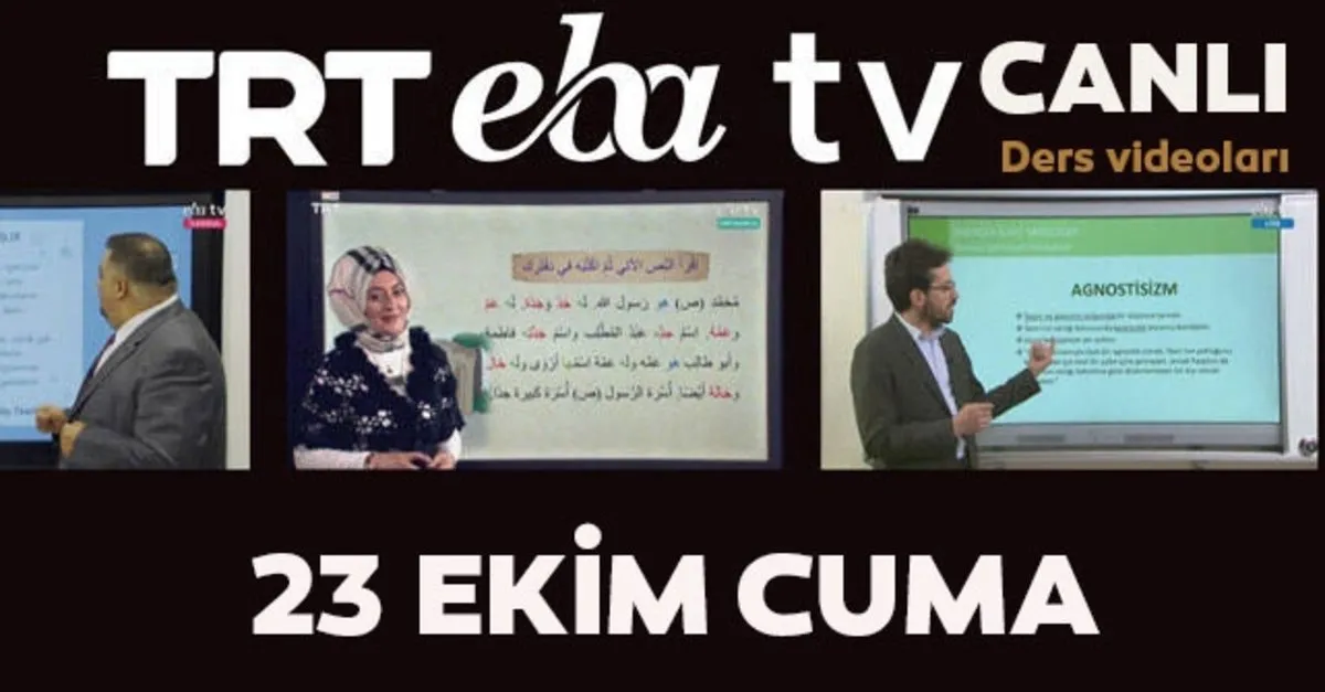 trt eba tv canli izle 23 ekim 2020 cuma uzaktan egitim ortaokul ilkokul lise kanallari canli yayin video