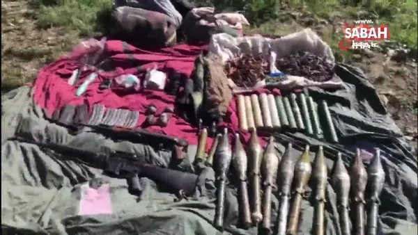 Van’da teröristlere ait silah ve mühimmat ele geçirildi | Video