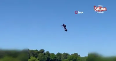 Fransa’da uçan adam Zapata, 15 metre yüksekten göle çakıldı | Video