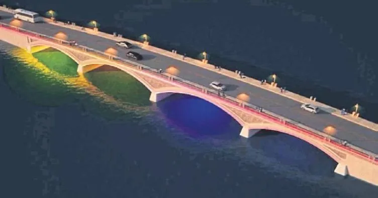 Cunda Köprüsü’ne animasyonlu ışıklandırma