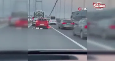 Köprüde defalarca kez makas atarak ilerleyen sürücü yakalandı | Video