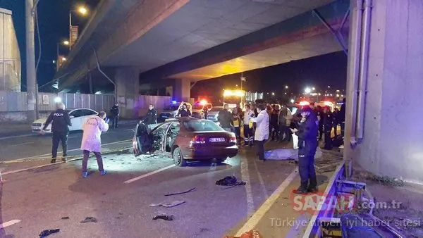 Trabzon’da otomobil viyadük ayağına çarptı; 2 ölü, 3 yaralı