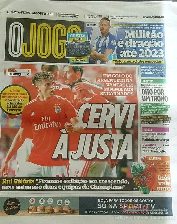 Benfica-Fenerbahçe maçı Portekiz basınında