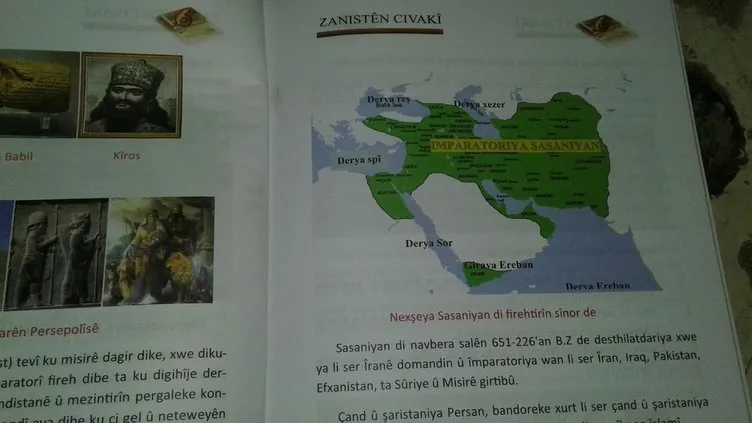 Afrin’de teröristler için hazırlanan kitaplardaki ilginç detay : ’Sasani İmparatorluğu’