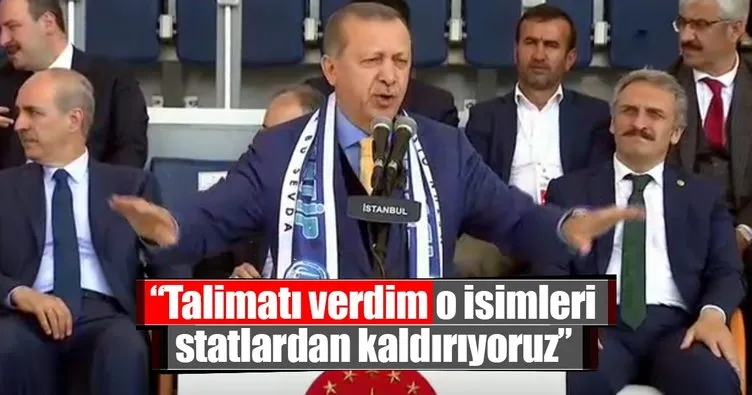 Cumhurbaşkanı Erdoğan açıkladı: Talimatı verdim, statların adı değişiyor