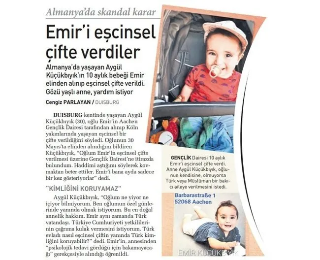 Almanya annesinden alıp eşcinsel aileye vermişti: Türkiye Emir bebek için harekete geçti! İşte sonuç...