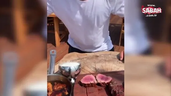 Nusret paylaştığı et pişirme videosuyla yine sosyal medyayı salladı