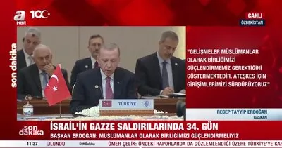 Başkan Erdoğan Özbekistan’da Ekonomik İşbirliği Teşkilatı Zirvesi’nde konuştu | Video