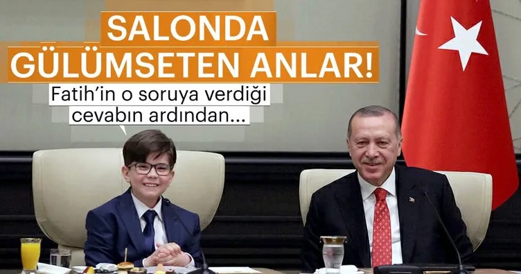 Erdoğan, Milli Eğitim Bakanı ve çocukları kabul etti