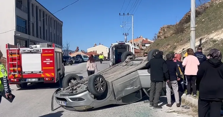 Kütahya’da otomobil takla attı: 1 yaralı