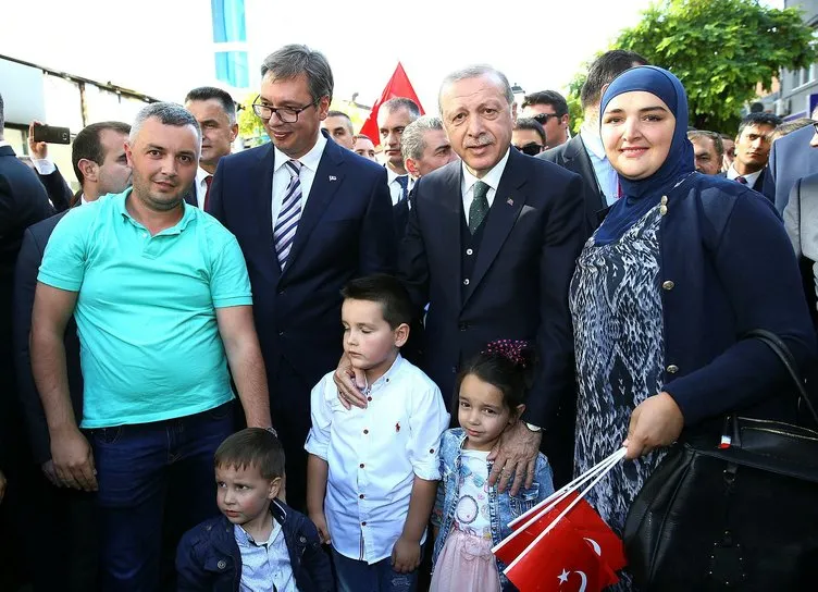 Cumhurbaşkanı Erdoğan’a Sırbistan’da sevgi seli