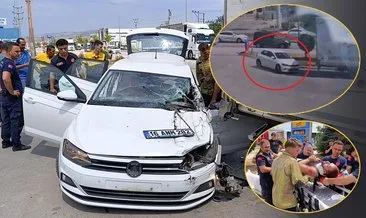 Yer Bursa: Kontrolünü kaybeden otomobil TIR'a çarptı! Kaza anı kameralara yansıdı #ankara