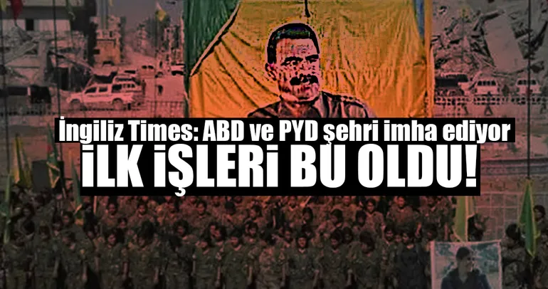 Rakka’ya gelen PYD’lilerin ilk işi ele başı Öcalan posteri açmak oldu