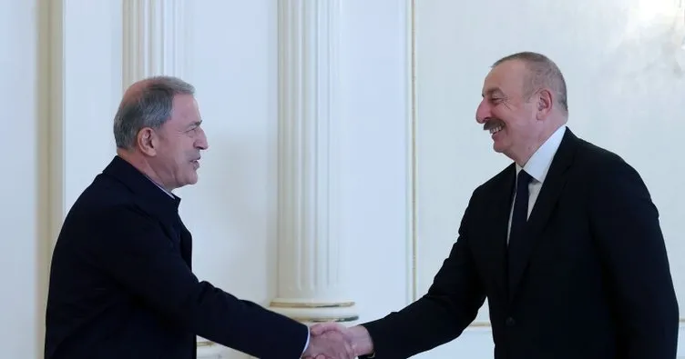 Azerbaycan Cumhurbaşkanı Aliyev Milli Savunma Bakanı Akar’ı kabul etti