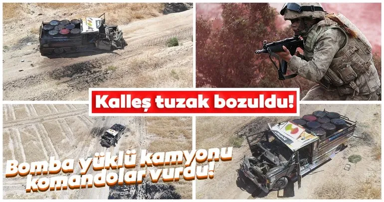 Son dakika: PKK’nın kalleş saldırısı böyle önlendi! Komandolar bomba yüklü kamyonu vurdu...